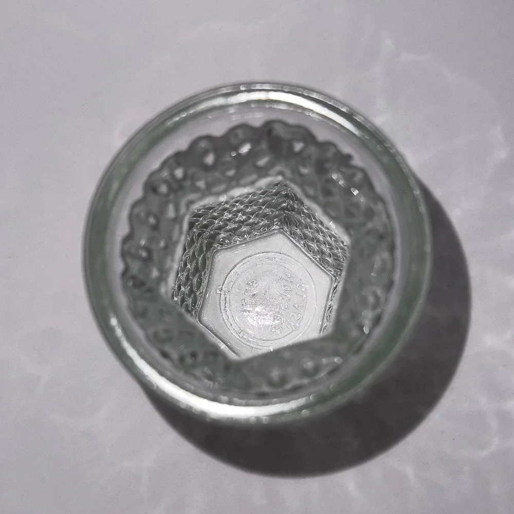 Vintage Hoosier Glass 4071 Clear Diamond Point Textured Vase 6 Inch Hexagon Base
